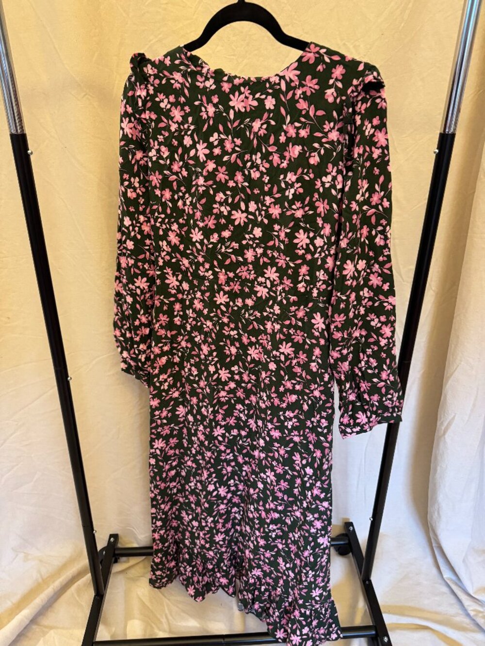 Nobody's Child Floral Cecile Midi Dress Pink & Green size 10